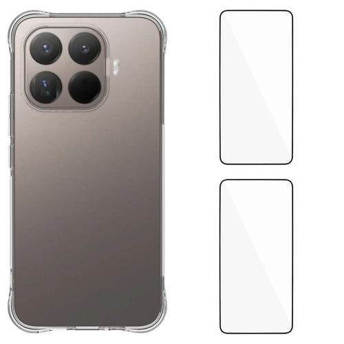 WANLONFENG for Xiaomi 17T Pro WL2 Series TPU Case 2.0mm Phone Cover with 2Pcs Tempered Glass Films - Transparent - 1