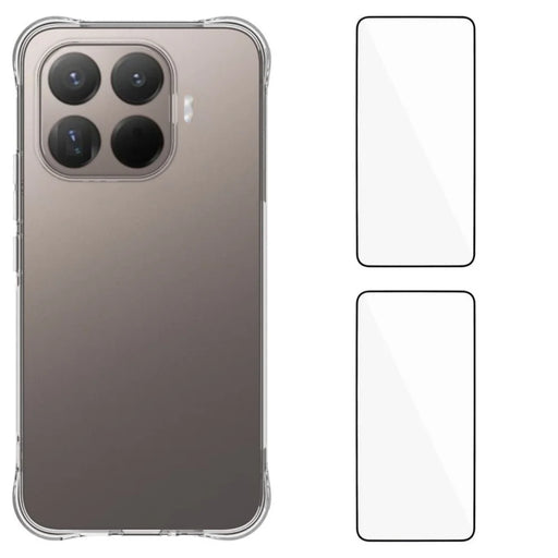 WANLONFENG for Xiaomi 17T Pro WL2 Series TPU Case 2.0mm Phone Cover with 2Pcs Tempered Glass Films - Transparent - 1