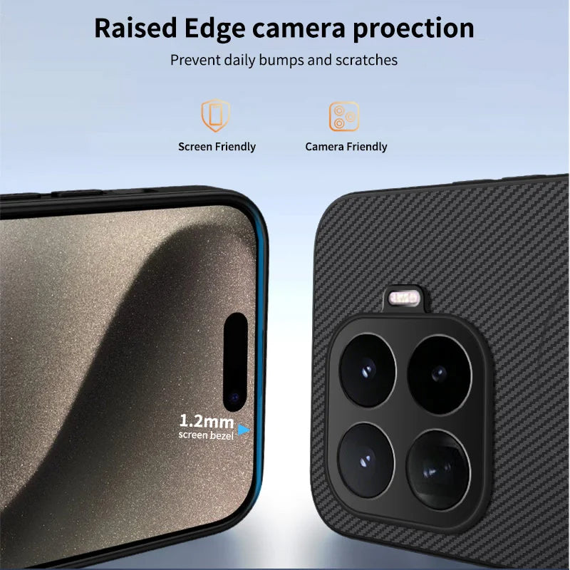 WANLONFENG for Xiaomi 17T Pro TQ1 Series Magnetic Case Carbon Fiber Texture PC TPU Phone Cover with 2Pcs Screen Films - Black - 3