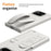For Google Pixel 11 Pro Fold Case Kickstand Wristband PC Phone Cover with Tempered Glass Film - White - 5