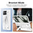 For Google Pixel 11 Pro Fold Case Kickstand Hinge PC Phone Cover with Tempered Glass Film, Stylus - White - 4