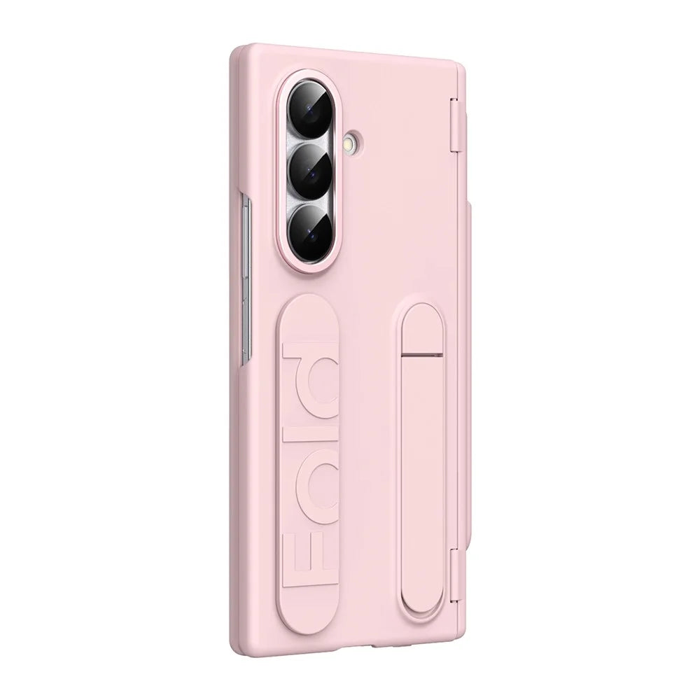 For Samsung Galaxy Z Fold8 Ultra Case Kickstand Dual Hinge PC Phone Cover with Tempered Glass Film / Stylus - Pink - 3
