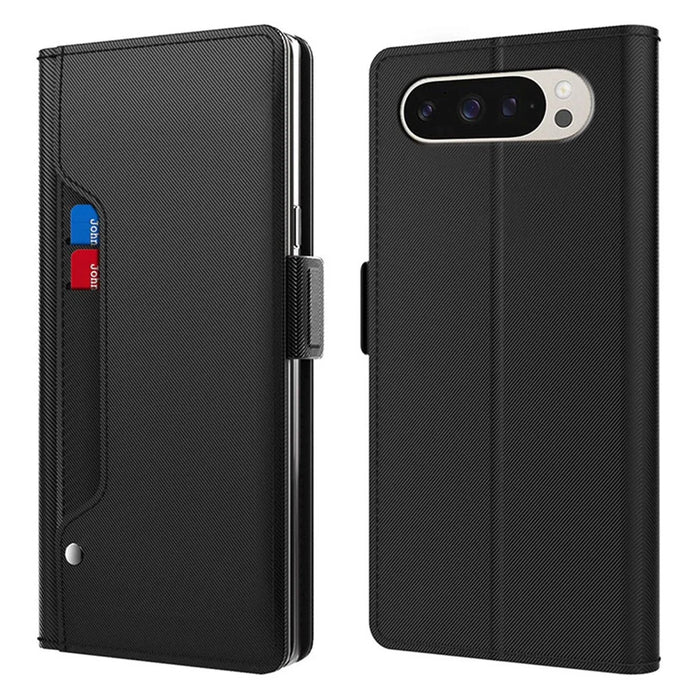 For Google Pixel 11 Case PU+TPU Magnetic Flip Phone Cover with Stand - Black - 1