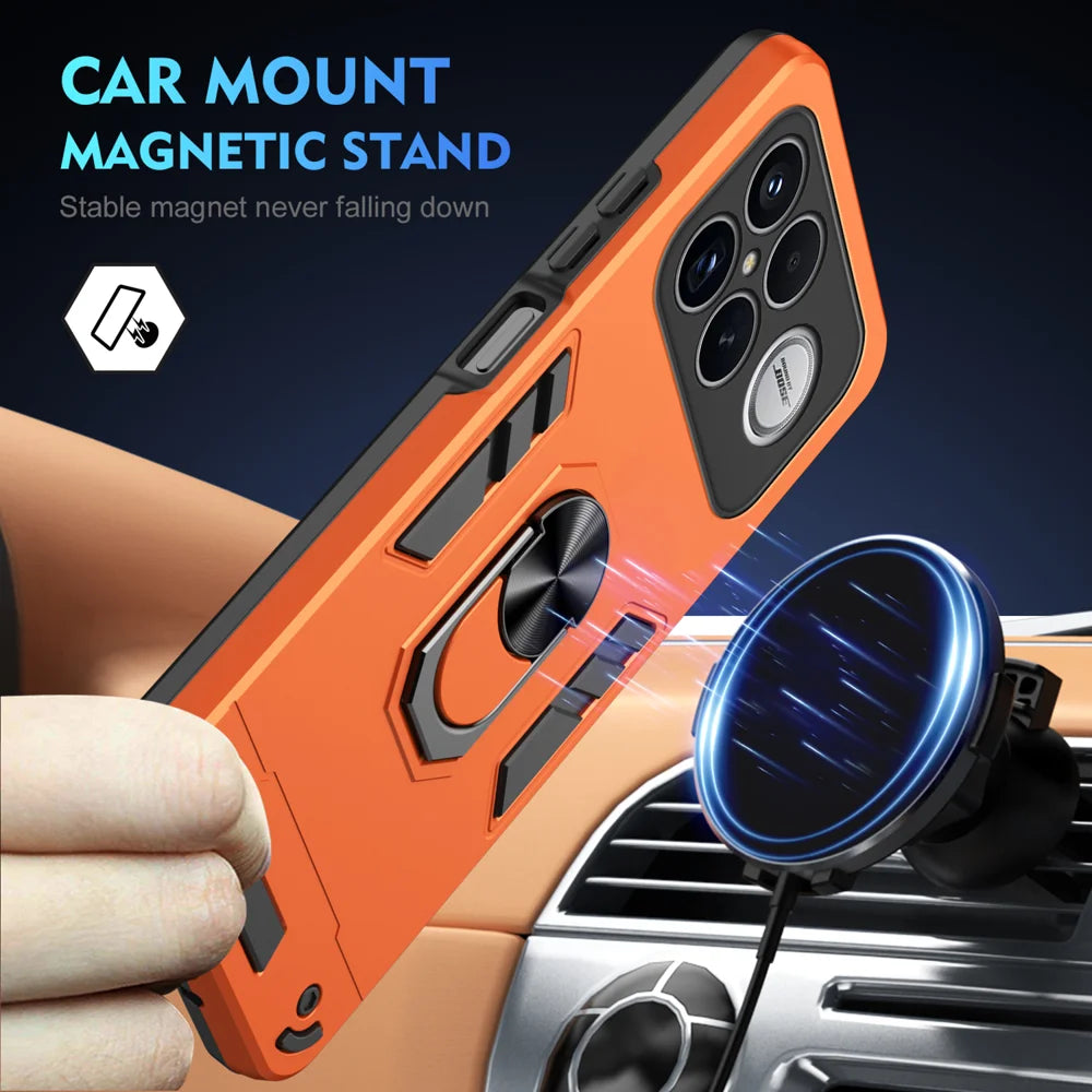 WANLONFENG for Xiaomi Poco F8 Ultra / Xiaomi Redmi K90 Pro Max 5G YS Series Case Kicktand Shockproof PC TPU Phone Cover with 2Pcs Tempered Glass Film - Orange - 3