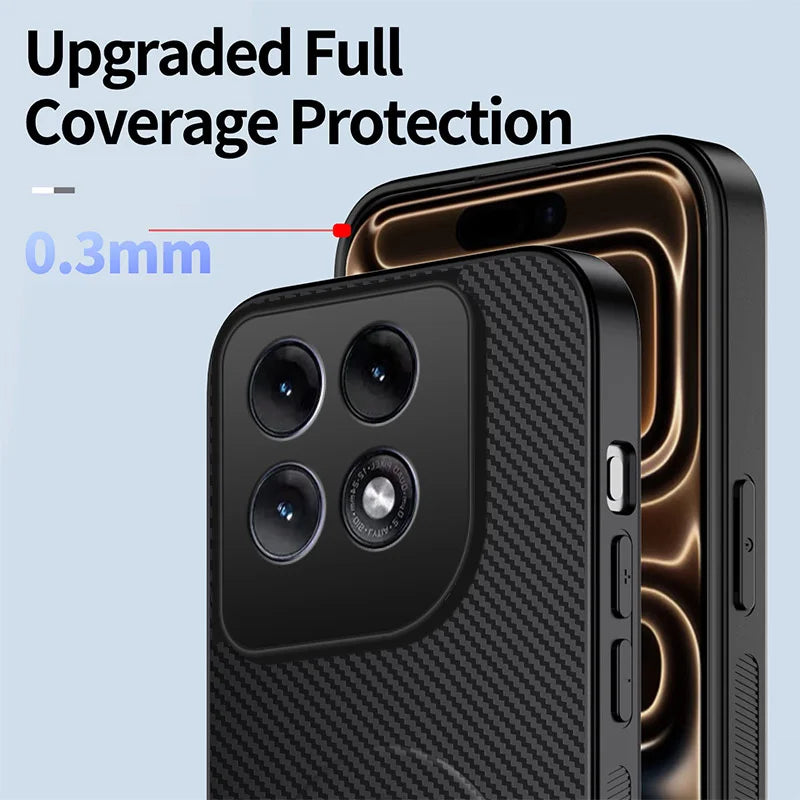 WANLONFENG for Motorola Edge 70 Pro 5G QT1 Series Magnetic Case with 2Pcs Tempered Glass Films Kickstand Carbon Fiber Texture PC TPU Phone Cover - Black - 5