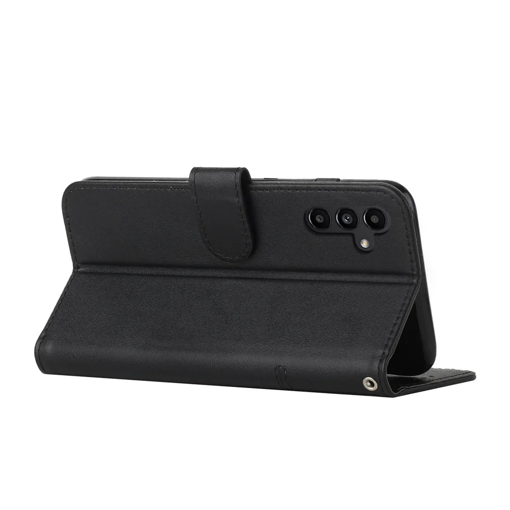 For Samsung Galaxy S26 FE Leather Phone Case  Foldable Stand Wallet Flip Cover with Strap - Black - 2