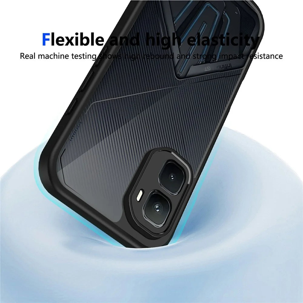 For Infinix GT 50 Pro 5G Case Skin Touch Matte PC + TPU Anti-Drop Phone Cover - Transparent Black - 5