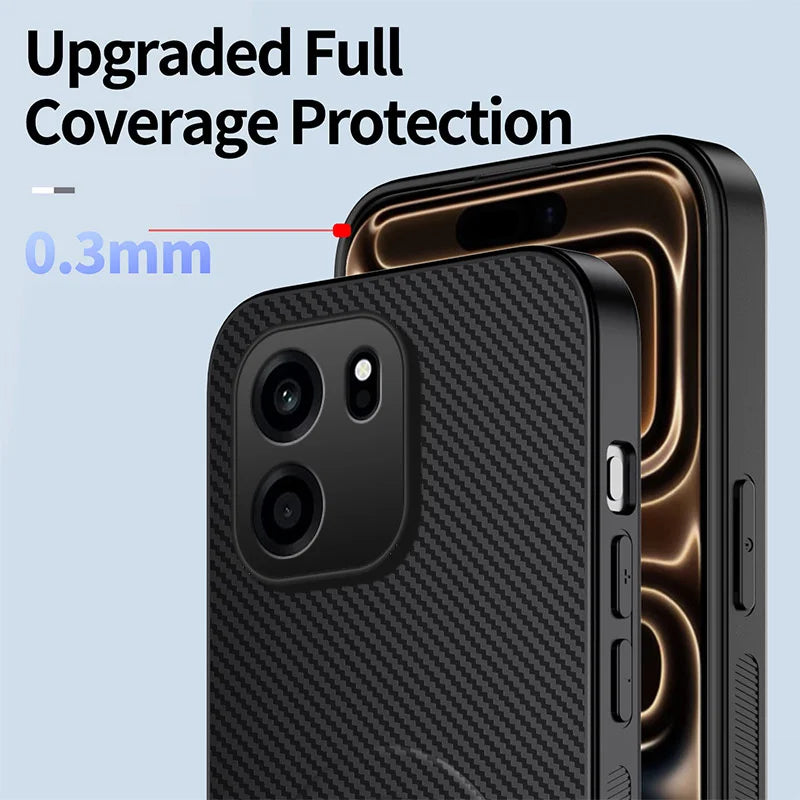 WANLONFENG for OnePlus Turbo 6V 5G / OnePlus Nord CE6 5G QT Series Magnetic Case Kickstand Carbon Fiber Texture PC TPU Phone Cover - Black - 5