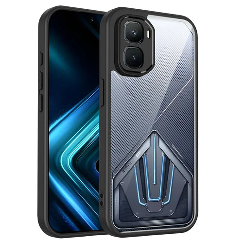 For Infinix GT 50 Pro 5G Case Matte Skin Touch Clear PC + TPU Shockproof Phone Back Cover - Black - 1