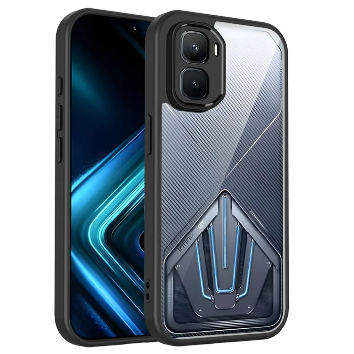 For Infinix GT 50 Pro 5G Case Matte Skin Touch Clear PC + TPU Shockproof Phone Back Cover - Black - 1