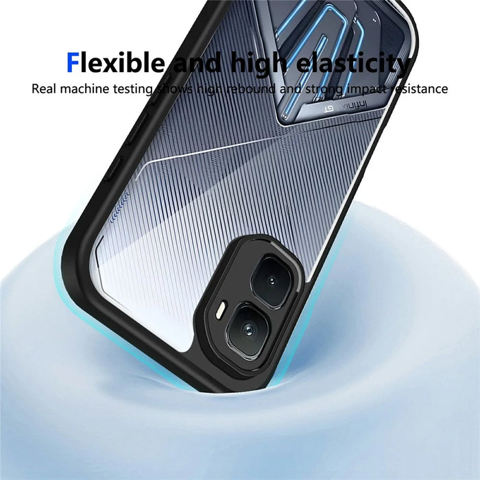 For Infinix GT 50 Pro 5G Case Matte Skin Touch Clear PC + TPU Shockproof Phone Back Cover - Black - 5
