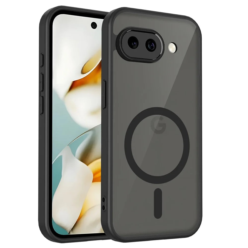For Google Pixel 9a Magnetic Case Skin Touch Matte PC + TPU Anti-Drop Phone Cover - Translucent - 1