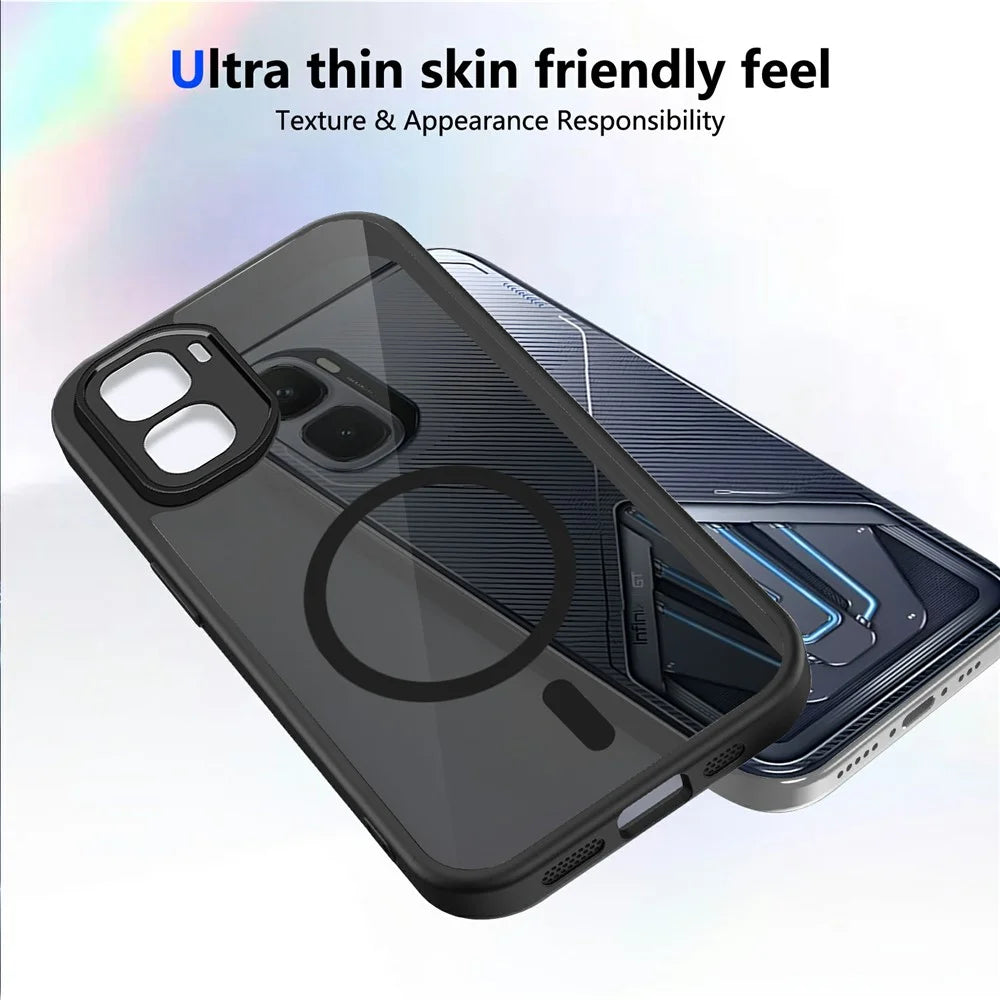 For Infinix GT 50 Pro 5G Magnetic Case Skin Touch Matte PC + TPU Anti-Drop Phone Cover - Translucent - 3
