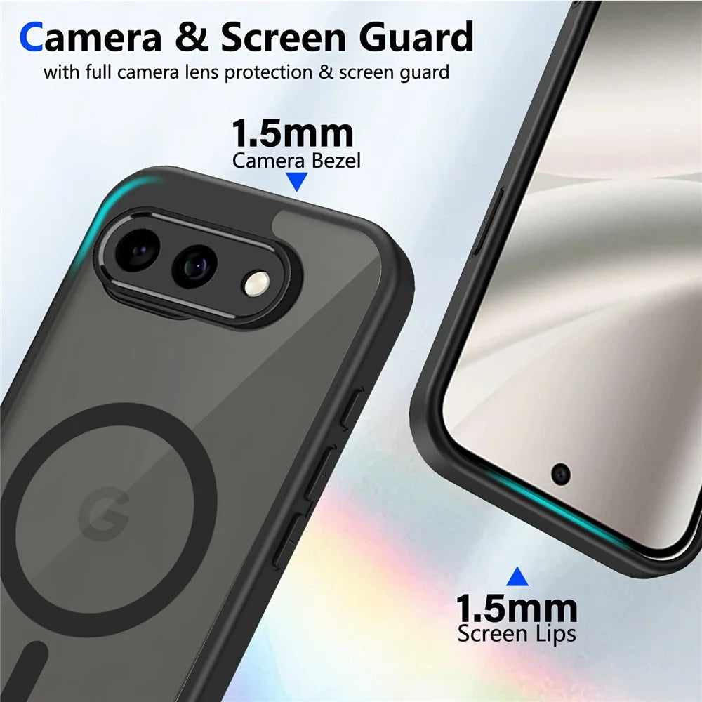 For Google Pixel 10a Magnetic Case Skin Touch Matte PC + TPU Anti-Drop Phone Cover - Translucent - 4