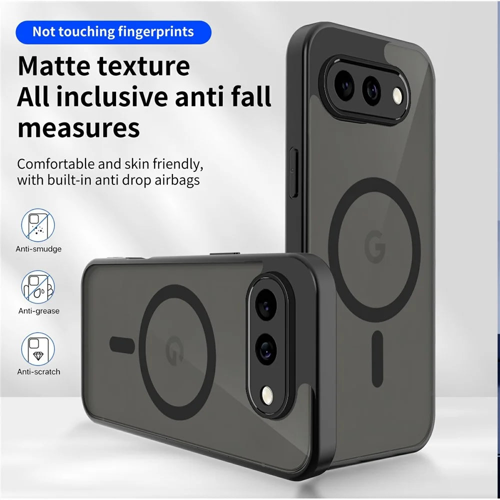 For Google Pixel 10a Magnetic Case Skin Touch Matte PC + TPU Anti-Drop Phone Cover - Translucent - 6