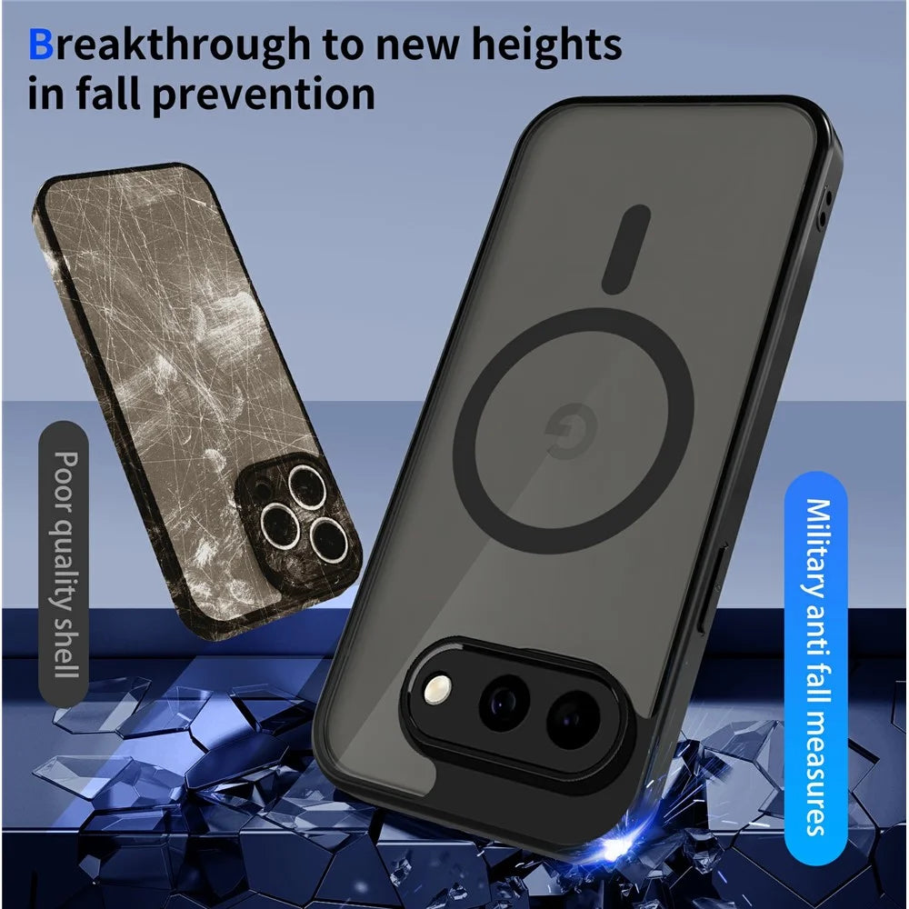 For Google Pixel 10a Magnetic Case Skin Touch Matte PC + TPU Anti-Drop Phone Cover - Translucent - 7