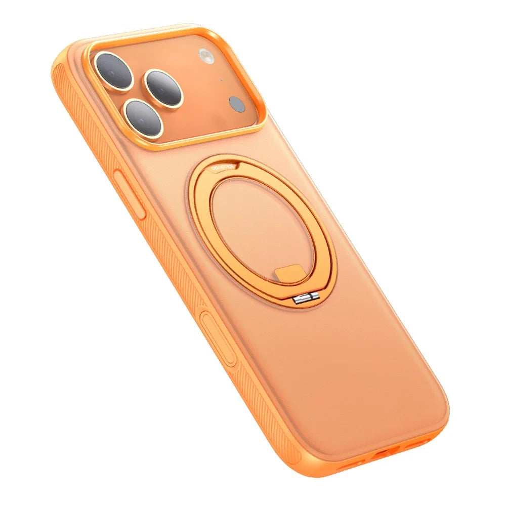 MCDODO PC-1874 for iPhone 17 Pro Magnetic Case 360° Ring Kickstand PC + TPU Phone Cover - Orange - 1