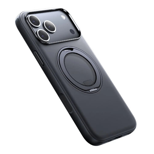 MCDODO PC-1872 for iPhone 17 Pro Max Magnetic Case 360° Ring Kickstand PC + TPU Phone Cover - Black - 1