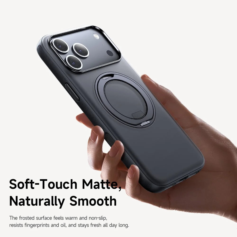 MCDODO PC-1872 for iPhone 17 Pro Max Magnetic Case 360° Ring Kickstand PC + TPU Phone Cover - Black - 7