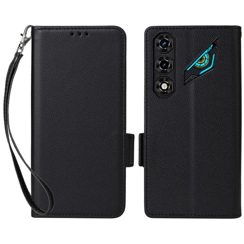 For ZTE nubia Neo 5G Case Litchi Texture Wallet Leather Phone Cover with Wrist Strap - Black - 1