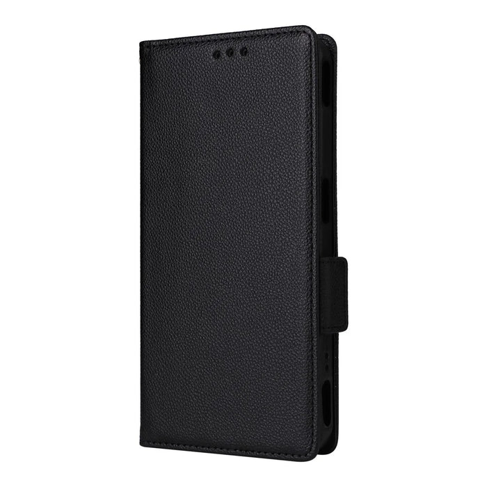 For ZTE nubia Neo 5G Case Litchi Texture Wallet Leather Phone Cover with Wrist Strap - Black - 7