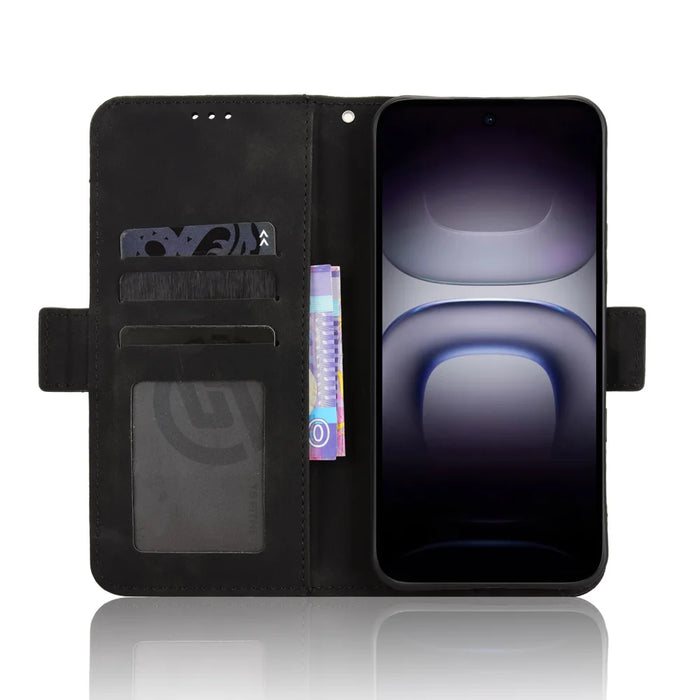 For Infinix Hot 70 Leather Case Phone Wallet Cover with Multiple Card Slots - Black - 5