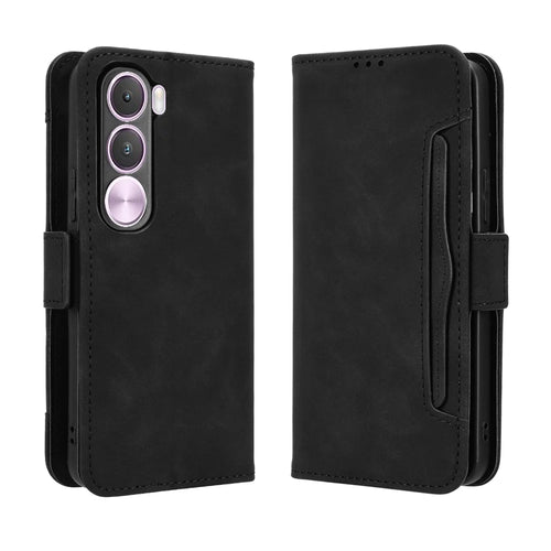 For Realme C100x 4G / Realme C100i 4G Leather Case Phone Wallet Cover with Multiple Card Slots - Black - 1