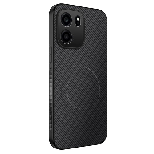 WANLONFENG for OnePlus Turbo 6V 5G / OnePlus Nord CE6 5G TQ Series Magnetic Case Carbon Fiber Texture PC TPU Phone Cover - Black - 1