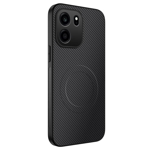 WANLONFENG for OnePlus Turbo 6V 5G / OnePlus Nord CE6 5G TQ Series Magnetic Case Carbon Fiber Texture PC TPU Phone Cover - Black - 1
