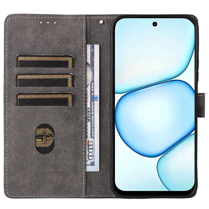 Case for Realme C100 4G / C100i 4G / C100x 4G Wallet RFID Blocking PU Leather Phone Cover Stand with Strap - Black - 2
