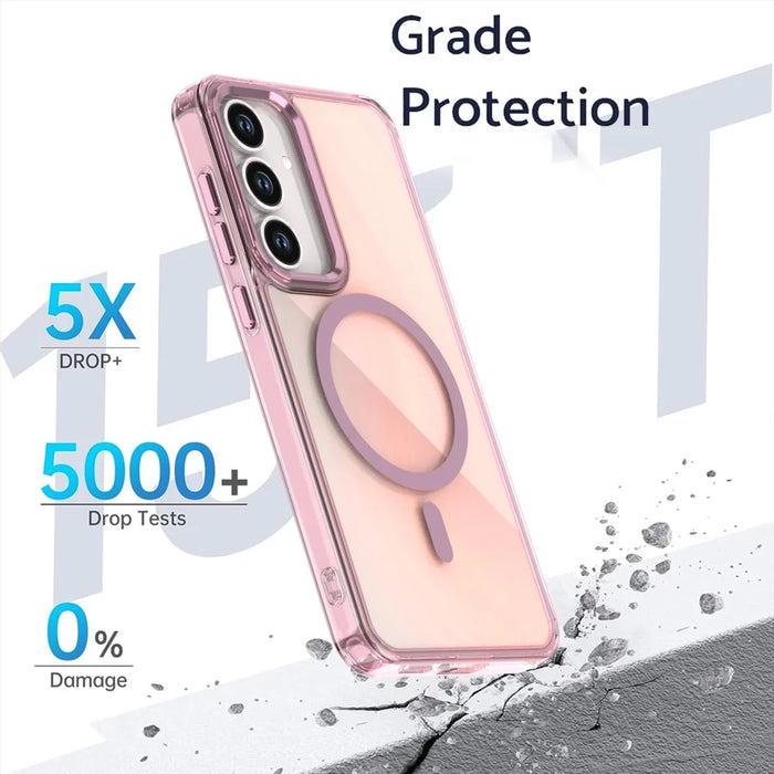 For Samsung Galaxy S26 FE Magnetic Case Color Changing TPU Phone Back Cover - Pink - 2