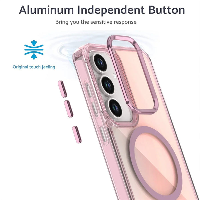 For Samsung Galaxy S26 FE Magnetic Case Color Changing TPU Phone Back Cover - Pink - 3