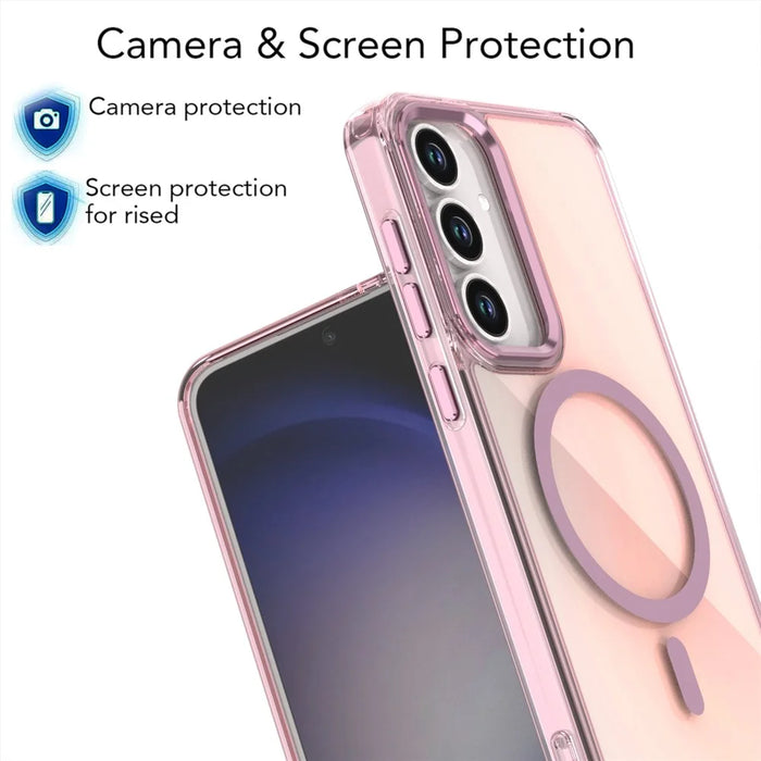 For Samsung Galaxy S26 FE Magnetic Case Color Changing TPU Phone Back Cover - Pink - 4