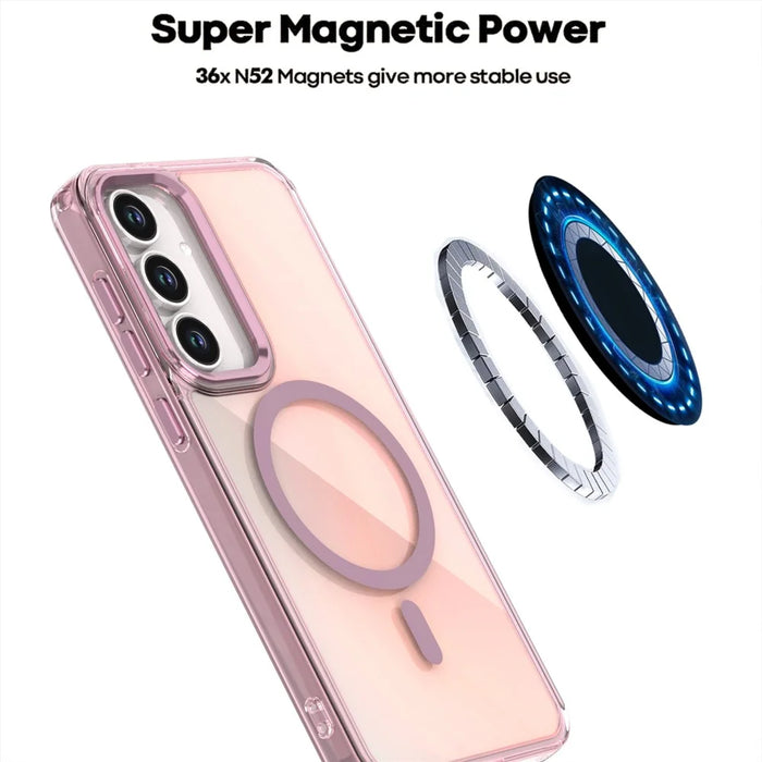 For Samsung Galaxy S26 FE Magnetic Case Color Changing TPU Phone Back Cover - Pink - 6