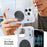For iPhone 17 Pro Case Rotating Ring Holder Kickstand TPU + Acrylic Shockproof Phone Cover - White - 5