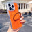 For iPhone 16 Pro Case Rotating Ring Holder Kickstand TPU + Acrylic Shockproof Phone Cover - Orange - 1