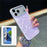 For iPhone 17 Pro Magnetic Case Shell Pattern TPU Shockproof Phone Cover with Tempered Glass Screen Protector - Purple - 1