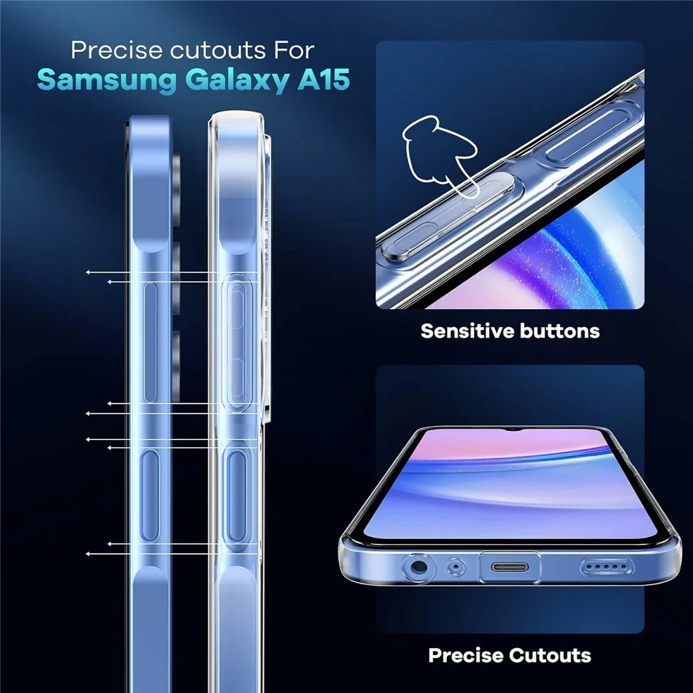 For Samsung Galaxy S26 FE Case TPU Clear Phone Cover + 2PCS Tempered Glass Screen Film 2.5D Arc Edge - 2