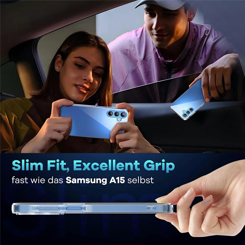 For Samsung Galaxy S26 FE Case TPU Clear Phone Cover + 2PCS Tempered Glass Screen Film 2.5D Arc Edge - 3