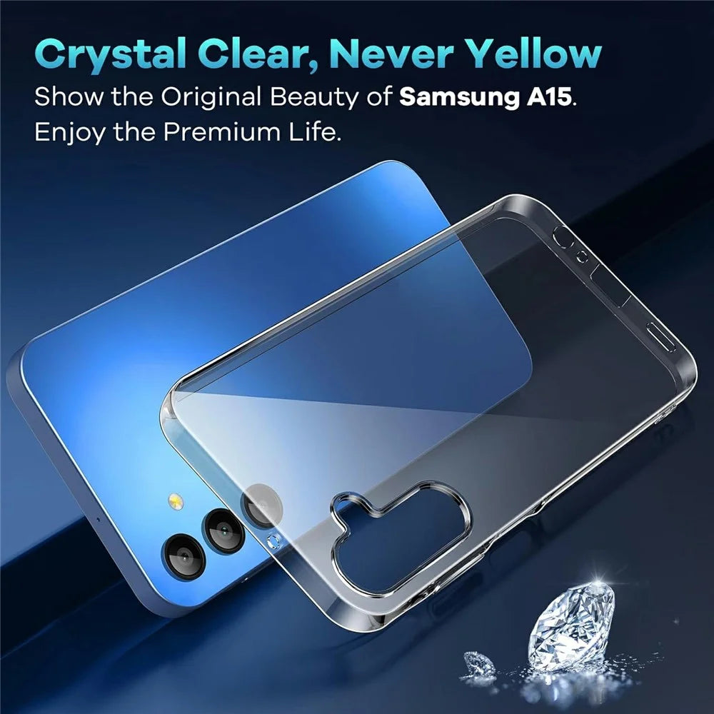 For Samsung Galaxy S26 FE Case TPU Clear Phone Cover + 2PCS Tempered Glass Screen Film 2.5D Arc Edge - 5