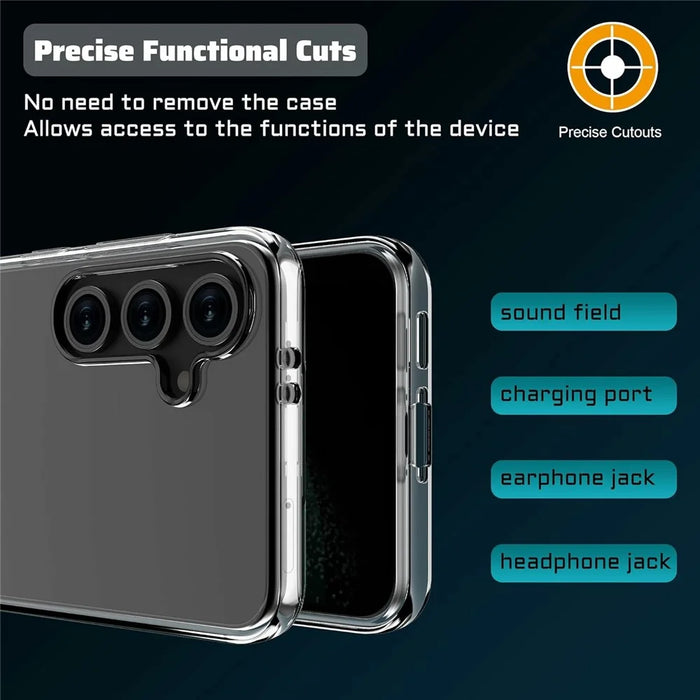 For Samsung Galaxy S26 FE Clear TPU Anti-Scratch Phone Case + 2.5D Arc Edge Screen Protector - 4