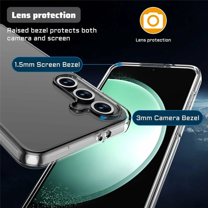 For Samsung Galaxy S26 FE Clear TPU Anti-Scratch Phone Case + 2.5D Arc Edge Screen Protector - 7