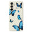 For Samsung Galaxy A37 5G Case Blue Butterflies Pattern Printing Straight Edge TPU Phone Back Cover - Beige - 1
