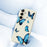 For Samsung Galaxy A37 5G Case Blue Butterflies Pattern Printing Straight Edge TPU Phone Back Cover - Beige - 5