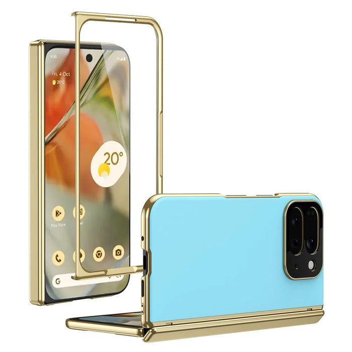 For Google Pixel 10 Pro Fold Case AG Matte Hard PC Folding Phone Cover with Tempered Glass Film - Baby Blue - 1