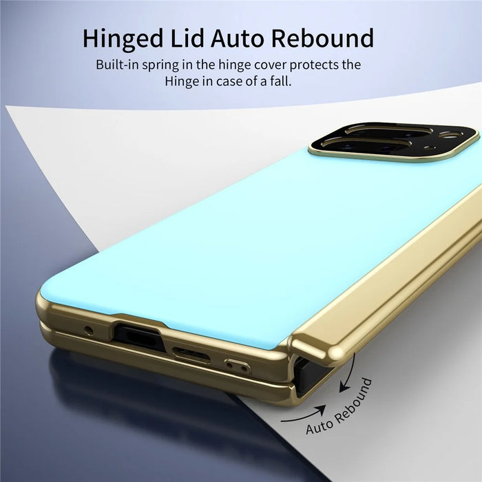 For Google Pixel 10 Pro Fold Case AG Matte Hard PC Folding Phone Cover with Tempered Glass Film - Baby Blue - 6