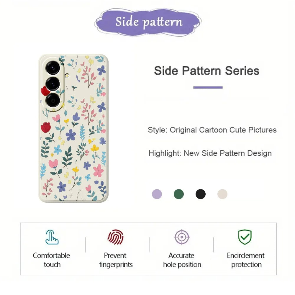 For Samsung Galaxy A27 5G Case Colorful Flower Branches Pattern Printing Straight Edge TPU Phone Back Cover - Beige - 2