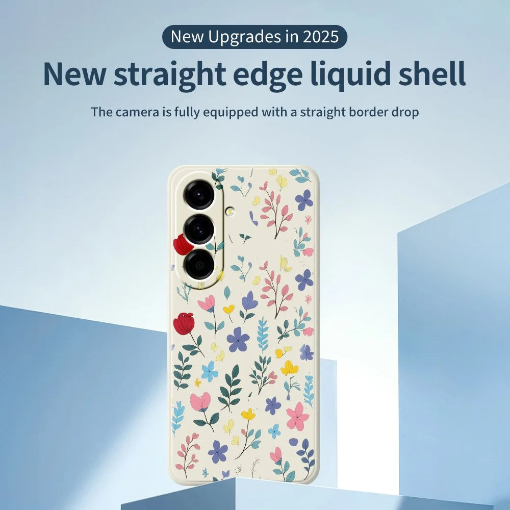 For Samsung Galaxy A27 5G Case Colorful Flower Branches Pattern Printing Straight Edge TPU Phone Back Cover - Beige - 3
