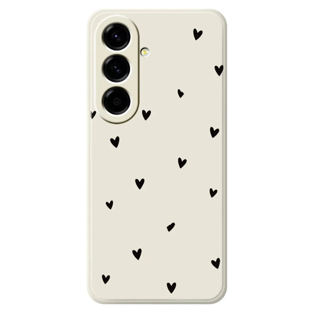 For Samsung Galaxy A27 5G Case Little Hearts Pattern Printing Straight Edge TPU Phone Back Cover - Beige - 1