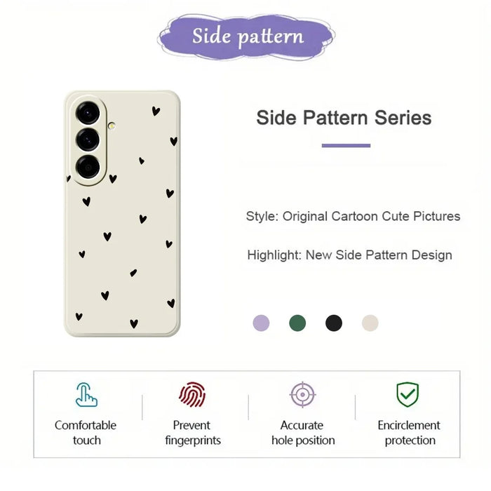 For Samsung Galaxy A27 5G Case Little Hearts Pattern Printing Straight Edge TPU Phone Back Cover - Beige - 2